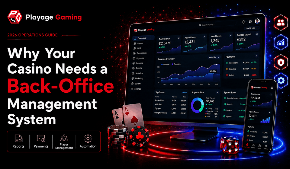 Back-office management system for online casinos