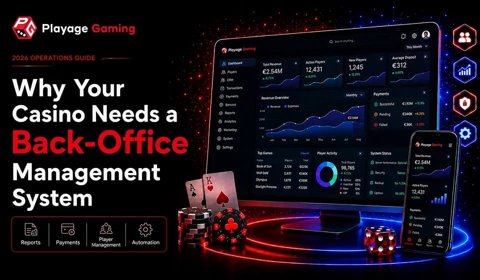 Back-office management system for online casinos